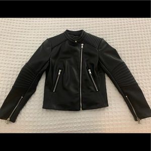 Zara Basic Moto Faux Leather Jacket MEDIUM